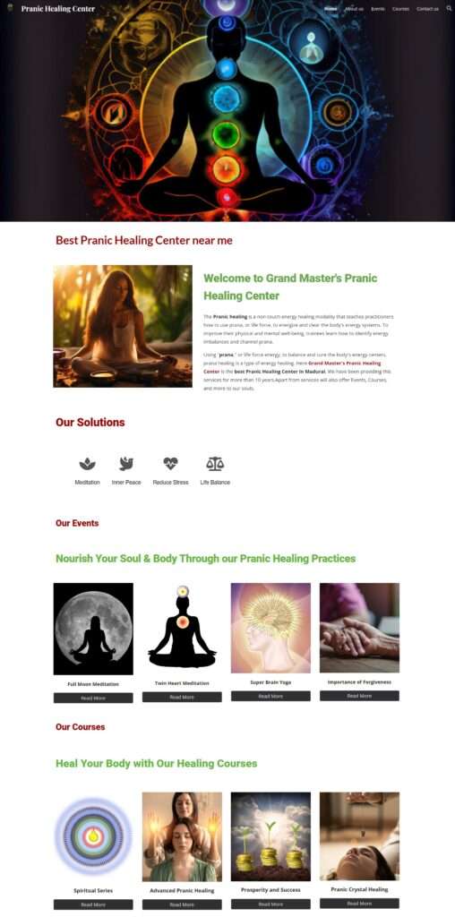 web design static pranic healing portfolios